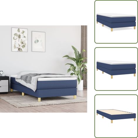 Cama con tela - vidaXL Estructura de cama con somier tela azul 100x200 cm - Cama con patas
