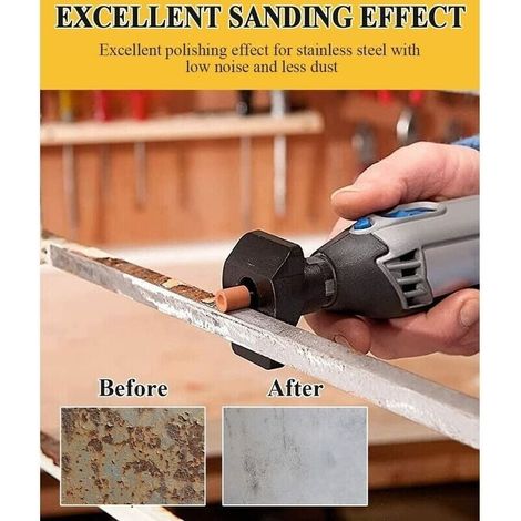 Set di 42 mole abrasive in ossido di alluminio con gambo da 1/8", compatibili con Dremel per levigare, lucidare e sbavare i metalli. (1/4)