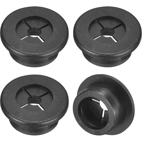 QUARKZMAN Passe-Câble pour Cordon en Caoutchouc 22mm, Noir Passe-Câble de Bureau Flexible Grommets de Fil Cache-Trou pour Bureau Organisateur de Câbles d'Ordinateur (1/5)