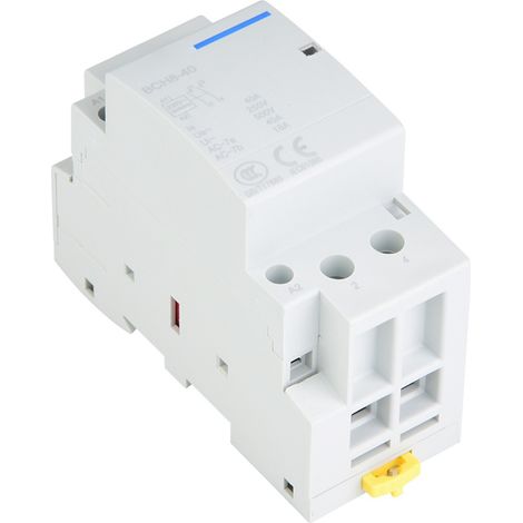 Contacteur secteur domestique 2P 40A à faible consommation, montage sur rail DIN, 2NO 50/60 Hz 220 V/230 V (1/5)