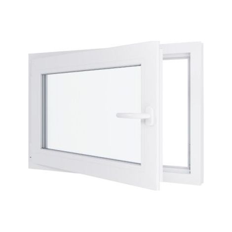 Finestra in PVC - Triplo vetro - Bianco - 900 mmx600 mm cm