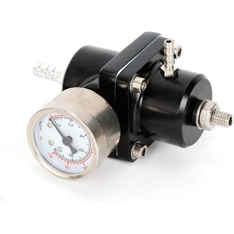 Régulateur de Pression D'essence Universel,Régulateur de Pression de Carburant Set 0-140psi Réglable Vanne de Régulation de Pression de Carburant avec Manomètre (1/5)