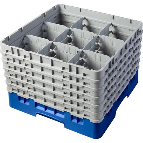 Casiers de lavage - 9 compartiments verres - Haut max 29.8 cm - 50 x 50 x 34.9 cm - Lot de 2 - Cambro