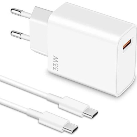 33-W-Schnellladegerät kompatibel mit Xiaomi, HyperCharge, Typ-A-Netzteil (europäischer Stecker) mit 1 Meter Kabel, 33 W (1/2)