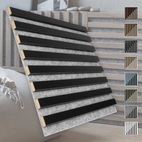 MARBET DESIGN Akustikpaneele Akustikquadrate 30x30cm und 40x40cm Wandverkleidung (40x40 cm, Grau - Schwarz matt)