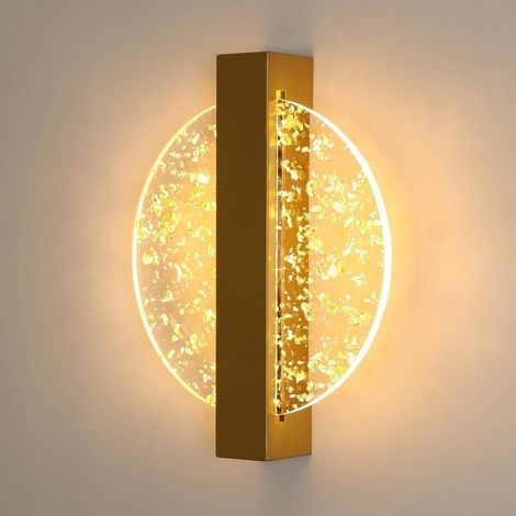 Wall wall-mounted indoor gold - 6 W - Lighting LED indoor - Light white hot - 3000 K - Wall wall-mounted round in acrylic - Suitable for the bedroom, the rooms, the cages of escalie (1/5)