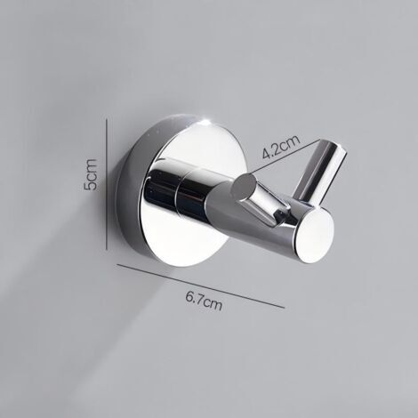 Porte-manteau mural double en acier inoxydable chromé poli - Idéal pour la salle de bain, la cuisine, le couloir - Design élégant et résistant aux rayures