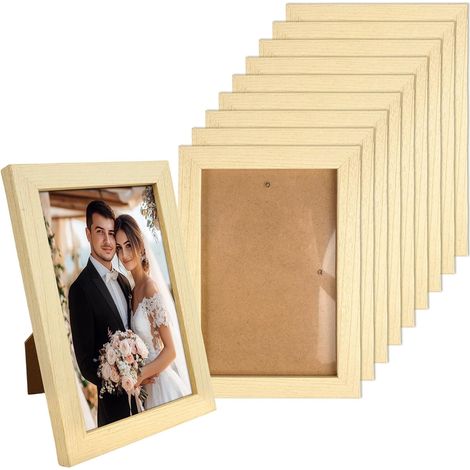 Lot de 10 Cadres Photo 10x15 cm en Bois MDF, Vintage Petits Cadres Photos (1/5)