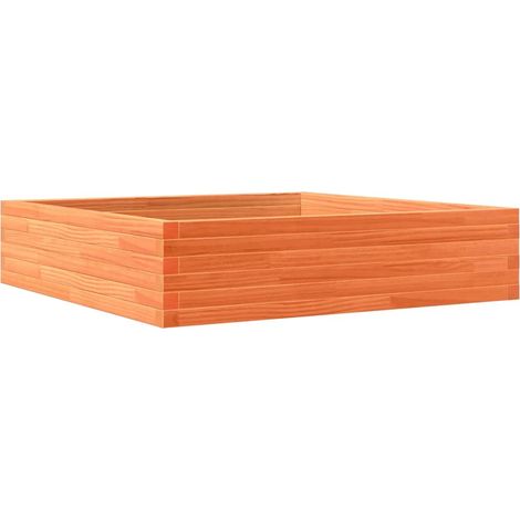 Vassoio per fioriera aiuola rialzata piante fiori terrazza giardino cera 100 x 100 x 23 cm legno di pino massiccio marrone 020038420