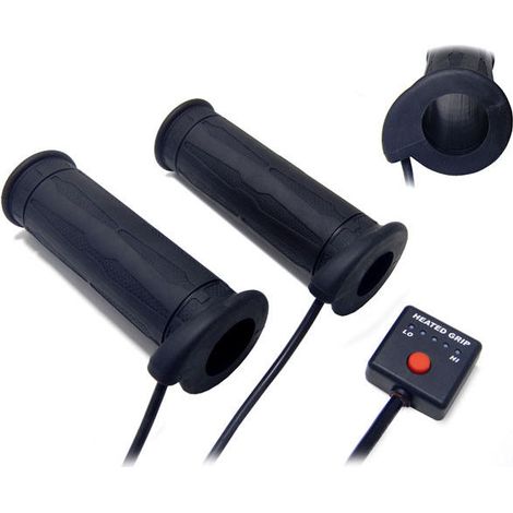 Koso Heizgriffe MIT Steuerung (22MM/25MM 7/8-1") Länge - 120MM (HG-07 Bauform) - 5 Heizstufen (OF691 (EL))
