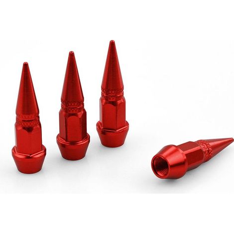 Lot de 8 bouchons de valve en aluminium pour vélo, robustes, étanches à l'air et à la poussière, pour voitures, SUV, camions, motos et vélos (rouge et noir) (1/5)