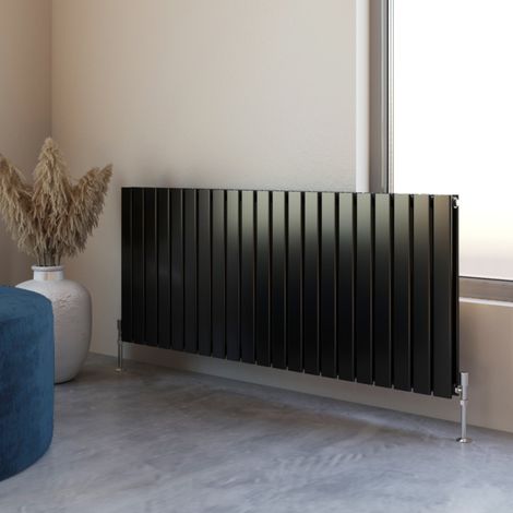Acezanble 600x1428mm Double Black Horizontal Flat Panel Central Heating Designer Radiator (1/5)