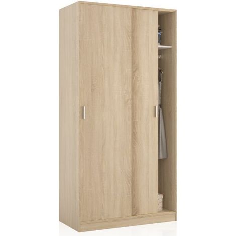 Armario de puertas correderas y gran almacenamiento 100x200 cm Lenor Roble Canadian (ancho) x 200cm (alto) (1/5)