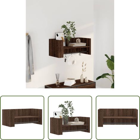 Holzwerkstoff - Wandregal Braun Eichen-Optik 70,5x35x30,5 cm Holzwerkstoff (1/5)