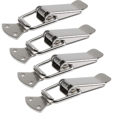 Loquet à bascule, loquet à tension en acier inoxydable, lot de 4 pièces de 56 mm avec vis (16 pièces), cadeau à levier (1/5)