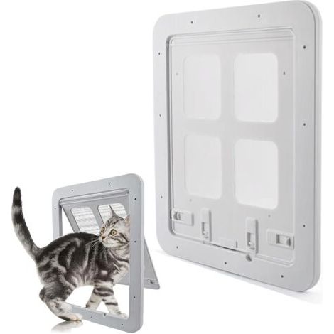 (24 cm x 29 cm) Blanc,Chatiere pour Moustiquaire Chattiere Porte Chat Facile à Installer Esthétique et sans Bruit Moustiquaire Porte Chat (1/5)