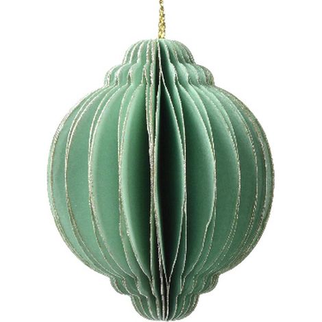 Kaemingk – Suspension de Noël boule pliable en papier vert menthe, Ø 6 cm