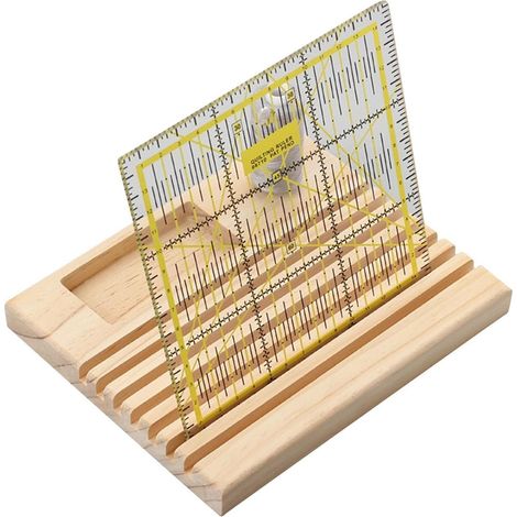 Support de règle en bois robuste pour patchwork avec fente (1/5)