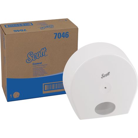 Scott Control Dispenser di carta igienica 7046 - Rotolo ad Estrazione Centrale / Bianco /Jumbo (1/4)