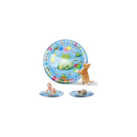 Katzenwassermatte, hochwertige, verdickte sensorische Wassermatte, aufblasbare Katzenwassermatte, Wassersensormatte, interaktive Sommerwassermatte, geeignet für Katzen, Hunde und Babys (Frösche) (1/5)