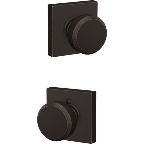 Bouton avec garniture Serrure de porte de couloir et placard, bronze vieilli (1/5)