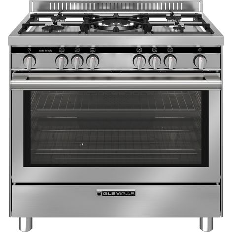 Glem Gas Cucina ST965VI 90cm 5 Fuochi Forno Gas Acciaio Inox (1/3)