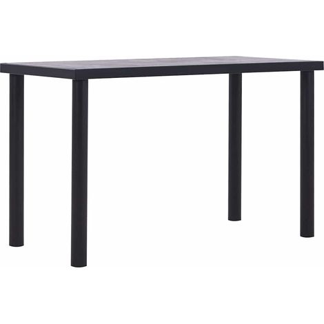 vidaXL Table de salle à manger Noir et gris béton 120x60x75 cm MDF (1/5)