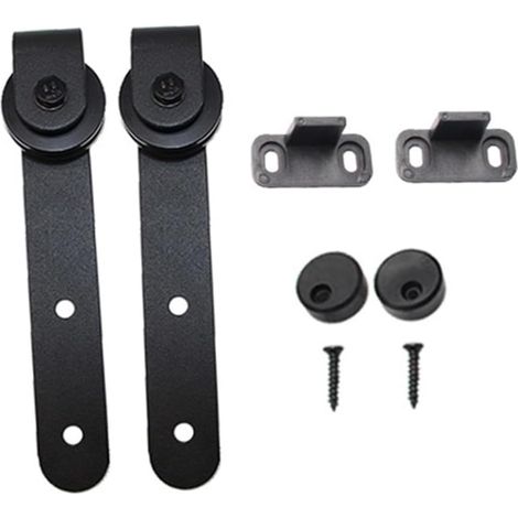 Guide de sol pour porte coulissante acier carbone, noir (1/5)