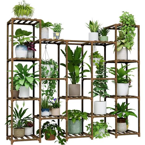 Grand support pour plantes d'intérieur et d'extérieur à suspendre pour 14 pots de fleurs pour salon, terrasse, balcon et jardin (1/5)