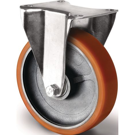 Rueda pesada fija D.200mm Cap.1000kg Rueda fija Fundición-PU 135mm 110mm TECWERK (1/2)