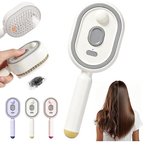 3 en1 Brosse Vapeur Électrique, Peigne de Massage Électrique à Coussin d'Air, avec spray, Anti-Frizz, pour Cheveux Secs ou Mouillés avec Brume Fine (1/5)