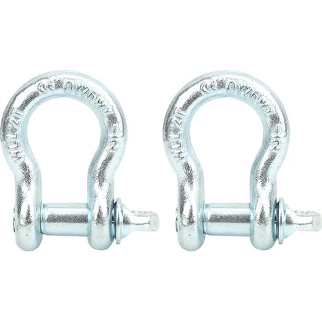 Manille De Levage En Acier Allié - Capacité 2 Tonnes - Pour Gréement Et Remorquage Marin - Lot De 2 Pièces (1/5)