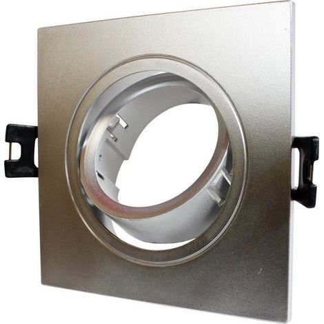 Collerette carrée orientable à encastrer pour ampoule GU10/MR16 - Argent (1/5)