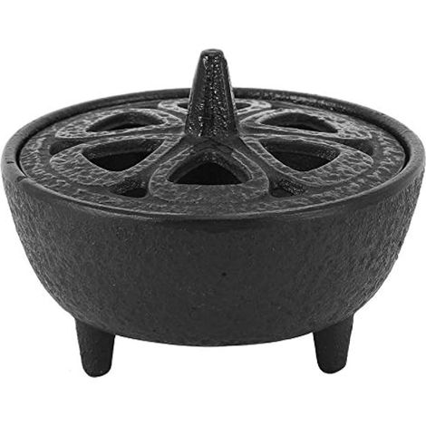 Brûleur d'encens, porte-encens en fonte en forme de lotus pour la décoration de la maison, de la salle de bain et de la chambre. (1/5)