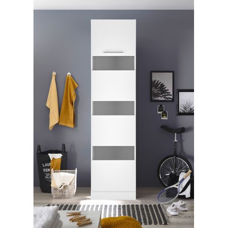 Wäscheschrank Badschrank Wäschesammler Wäscheregal 50 cm Weiß Clara Respekta