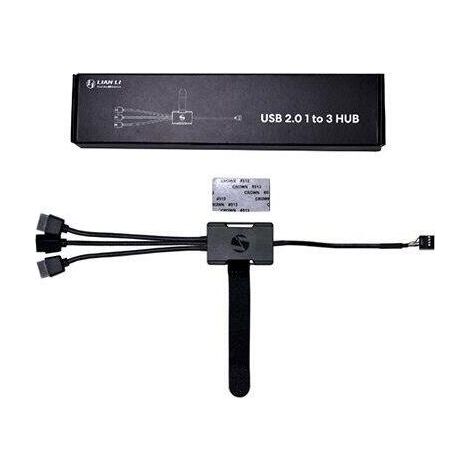 Lian Li Conector interno USB 2.0 macho a 3 hembras Negro