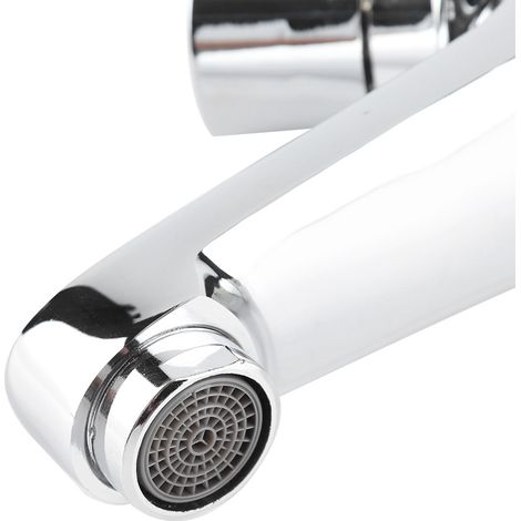 Robinet de lavabo chromé à fermeture automatique et temporisée pour cuisine et salle de bain publiques, avec économie d'eau. (1/5)