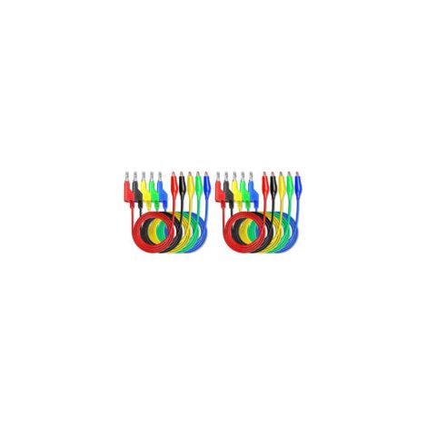 10 connettori a banana con morsetti a coccodrillo, 5 cavi flessibili colorati per multimetro 500V/5A - Crezuo (1/4)