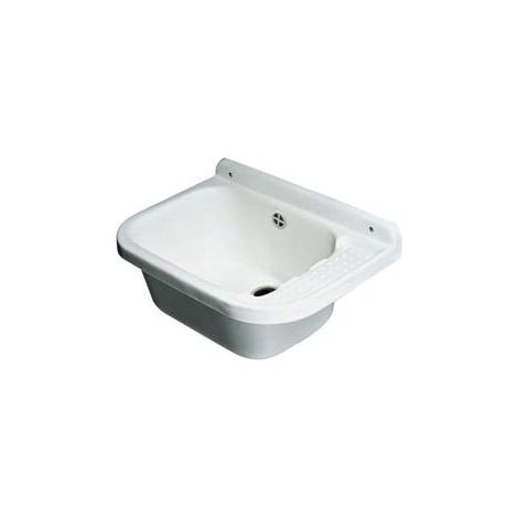 PILOZZO A PARETE IN RESINA BIANCO CON SIFONE  cm.50x35x24    MONGARDI