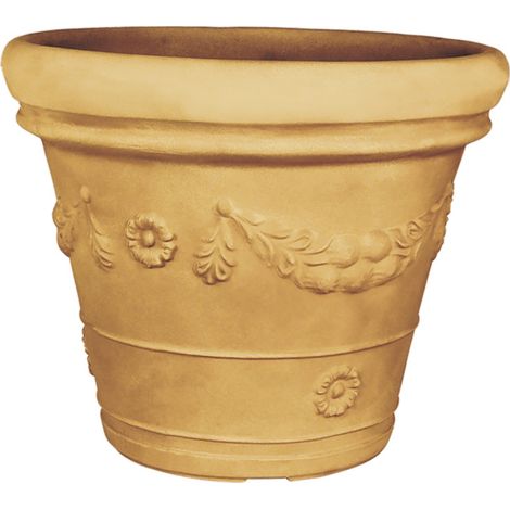Vase décoratif classique traditionnel Ø60 H50 en polymère Impruneta résistant, idéal pour les plantes de jardin et de terrasse - Monacis