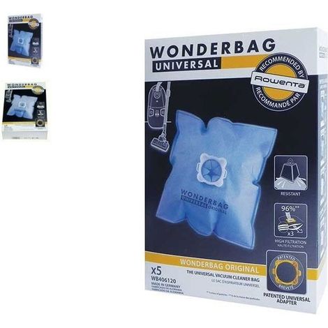WONDERBAG SAC A POUSSIERE x5 MICRO FIBRE POUR ASPIRATEUR ROWENTA (1/3)
