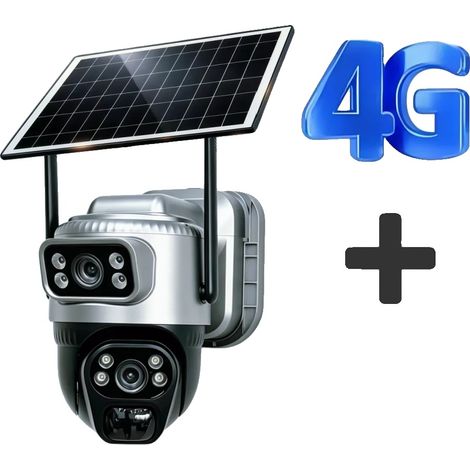 Cámara de vigilancia con doble lente, visión nocturna y conexión 4G sin tarjeta SIM. (1/2)
