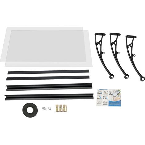 Abri de pluie arqué pour porte d'entrée, design clair, abri de pluie pour extérieur, protection solaire, store de fenêtre, auvent arqué en polycarbonate, pour avant-toit de balcon, jardin pluie d'un (1/5)