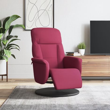 Fauteuil inclinable avec repose-pied -Chaise de relaxation-Fauteuil Relax rouge bordeaux velours 823063 (1/5)