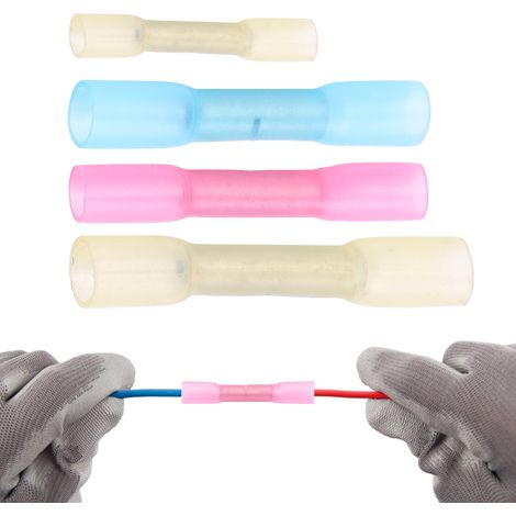 Kit de 100 cosses intermédiaires étanches thermorétractables série BHT, kit de cosses à froid, kit de gaines thermorétractables pour connecteurs, kit combiné (1/5)