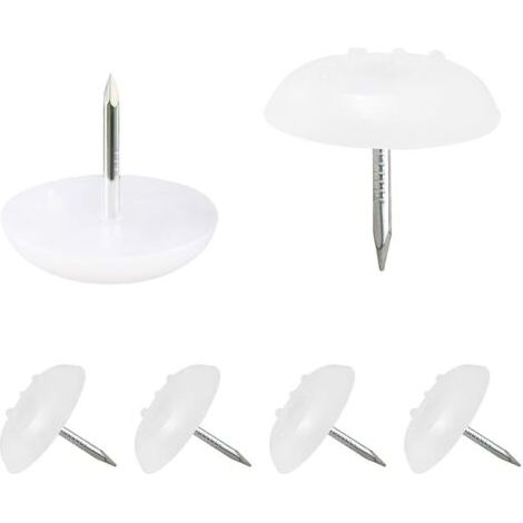 Pair 16 Pièces Patins pour Pieds de Chaise, Patins Meubles, Patin Antidérapant, pour Protege Pied a Clouer de Meuble et Plancher, 18mm (1/5)
