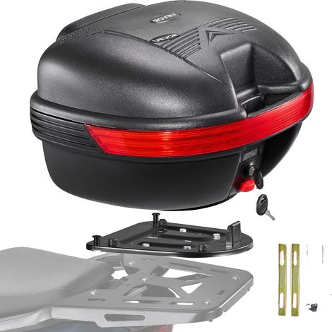 Bauletto da moto Vevor 30L universale impermeabile in PP, bauletto staccabile con serratura di sicurezza e schienale per riporre il bagaglio. (1/2)