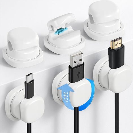 6 PCS Spring Cable Clip, 360° Rotating Cable Holders (1/5)