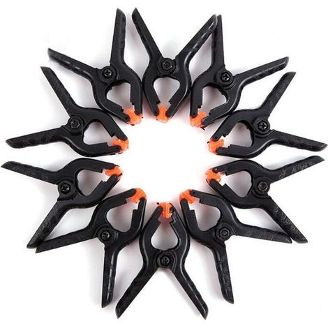 Set di 10 morsetti a molla in plastica, apertura fino a 4,7 cm, clip di serraggio per decorazioni, lavorazione del legno e studio fotografico (1/4)