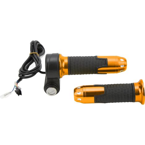 1 paire de poignées d'accélérateur universelles 12V-99V avec clés pour vélo électrique et scooter (dorées) (1/5)
